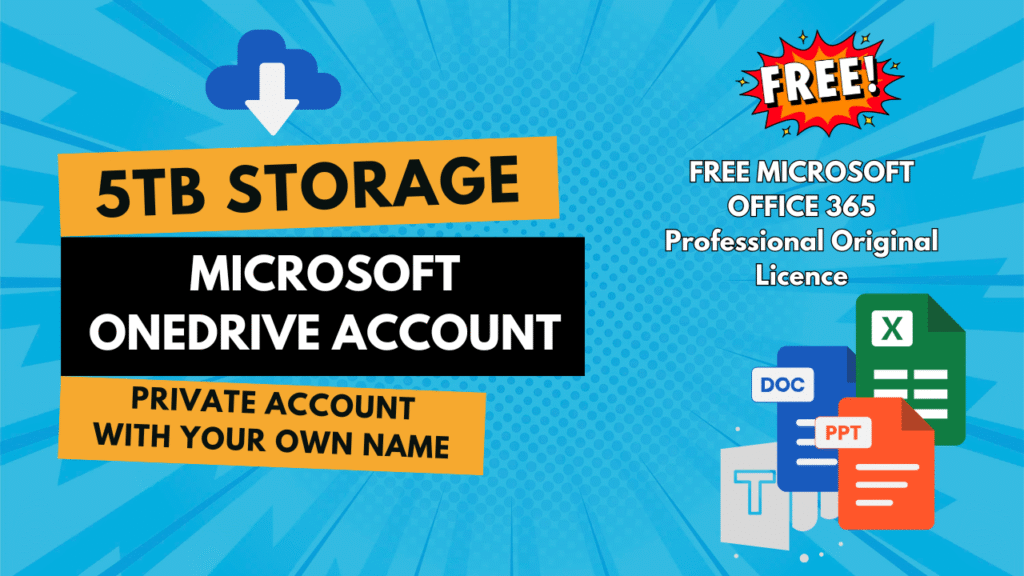 5TB Microsoft OneDrive Cloud Storage + FREE Office 365 License